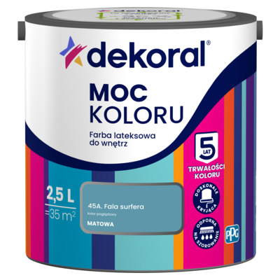 Dekoral Farba lateksowa do wnętrz MOC KOLORU Fala surfera 2,5 l