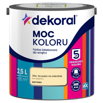 Dekoral Farba lateksowa do wnętrz MOC KOLORU Gruszka na wierzbie 2,5 l