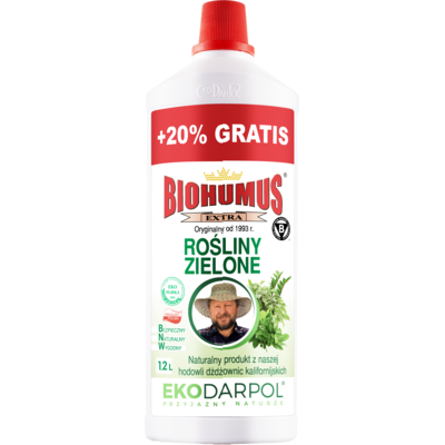 Nawóz BIOHUMUS EXTRA kwiaty zielone 1 l + 20% gratis EKODARPOL