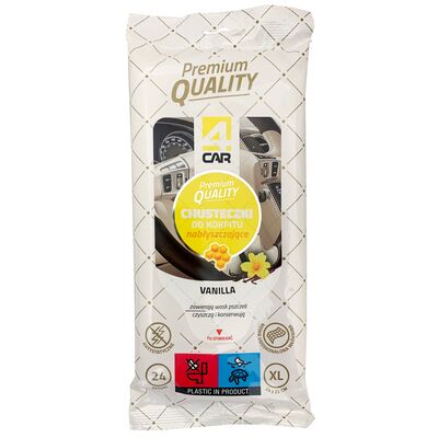 Chusteczki do kokpitu nabłyszczające Vanilla 4Car Premium Quality