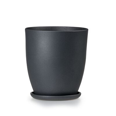 Doniczka klasik wysoki 1 grafit struktura 13,5 x 14,5 cm