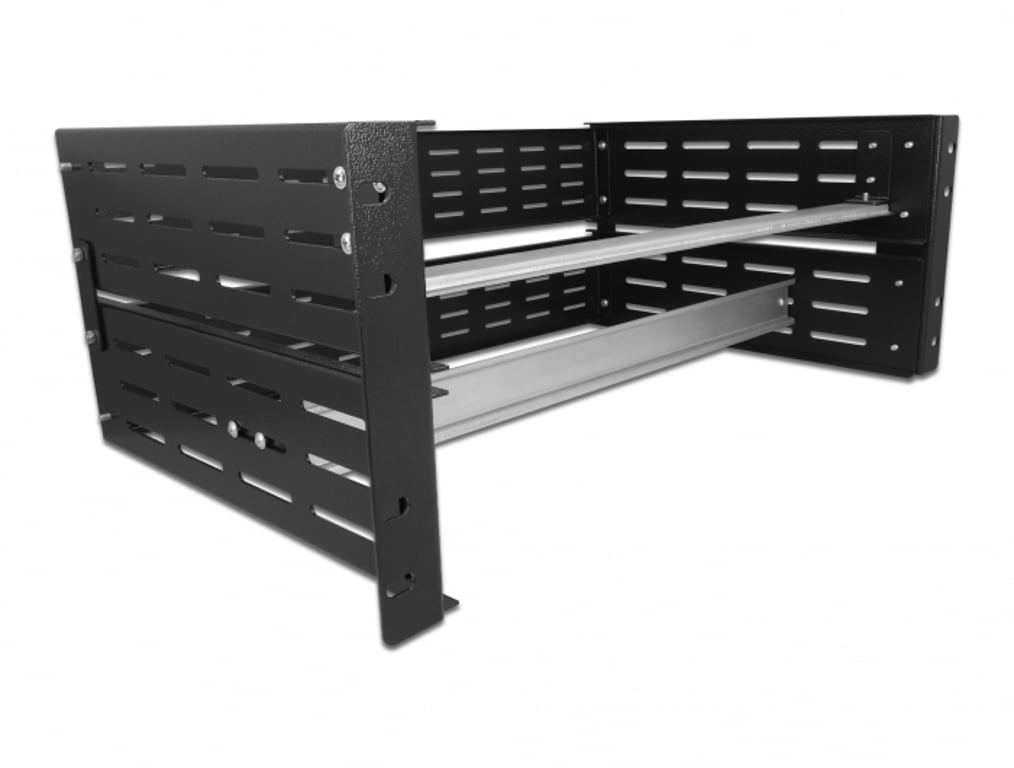 DeLOCK Klatka z szyną DIN 19″ 4U, czarna 42632