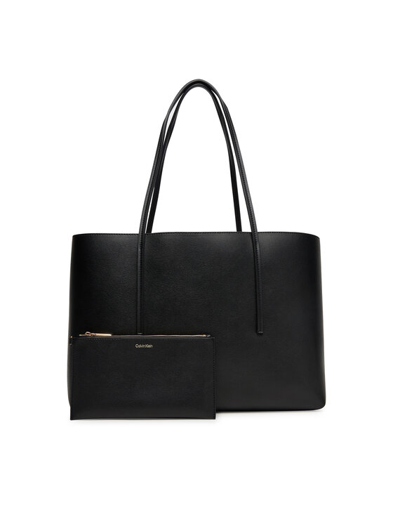 Calvin Klein Torebka Foil Logo Tote W/Pouch LV04F3274G Czarny