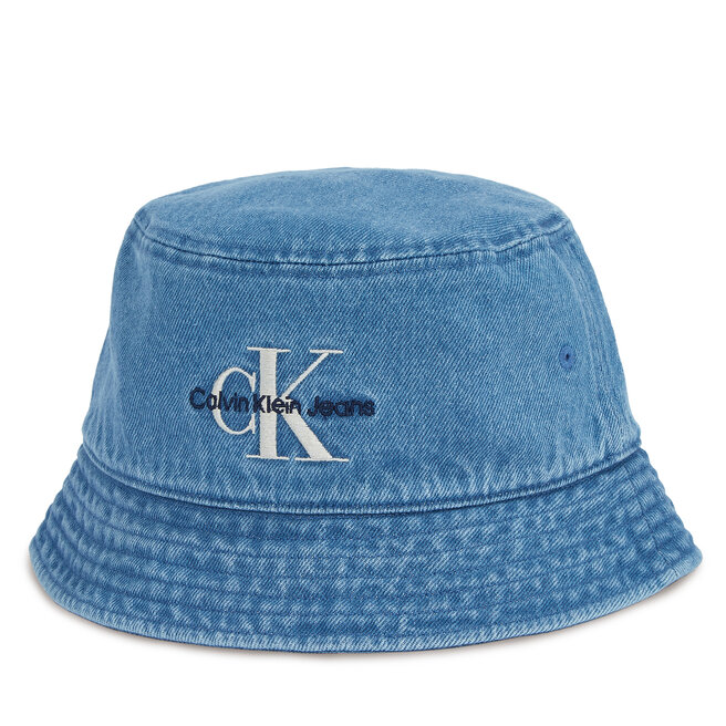 Kapelusz Calvin Klein Mono Logo Denim Bucket Hat LV04G5021G Niebieski