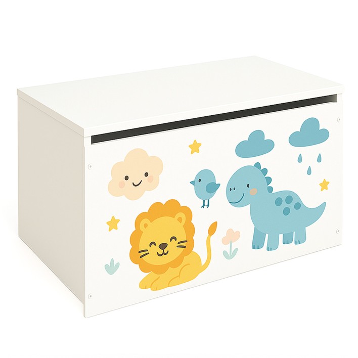 Pudełko na zabawki - lew i dinozaur