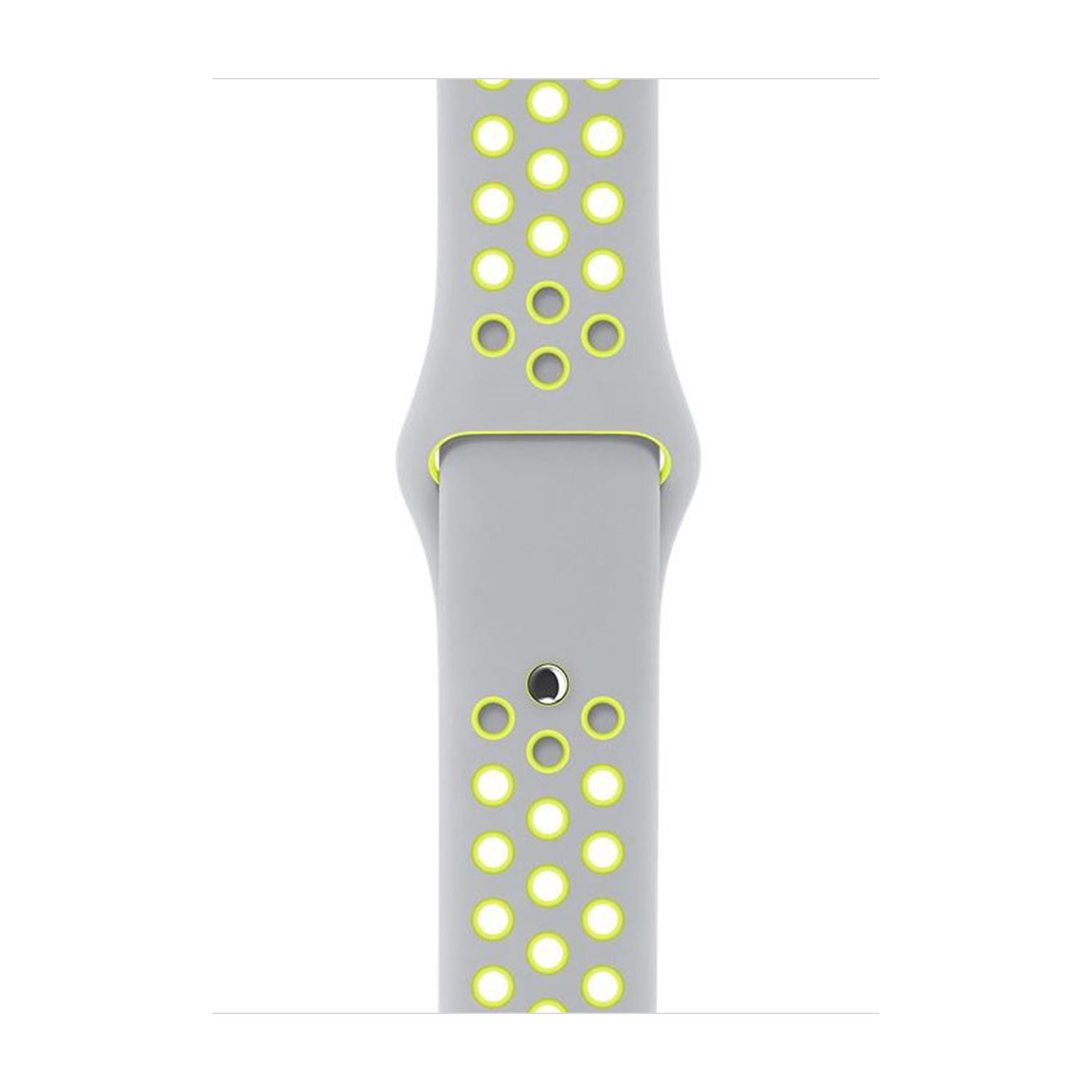 Apple Pasek sportowy Nike w kolorze srebrnym/zielonym do koperty 38mm / 40mm / 41mm / 42mm - rozmiar S/M/L
