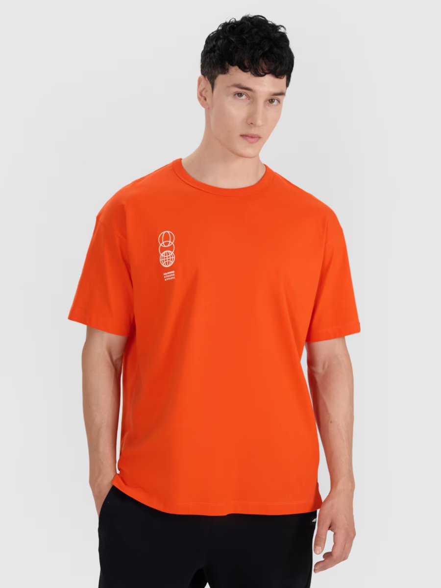 T-shirt męski 4F 4FRSS25TTSHM2652-70S Pomarańczowy Roz. S