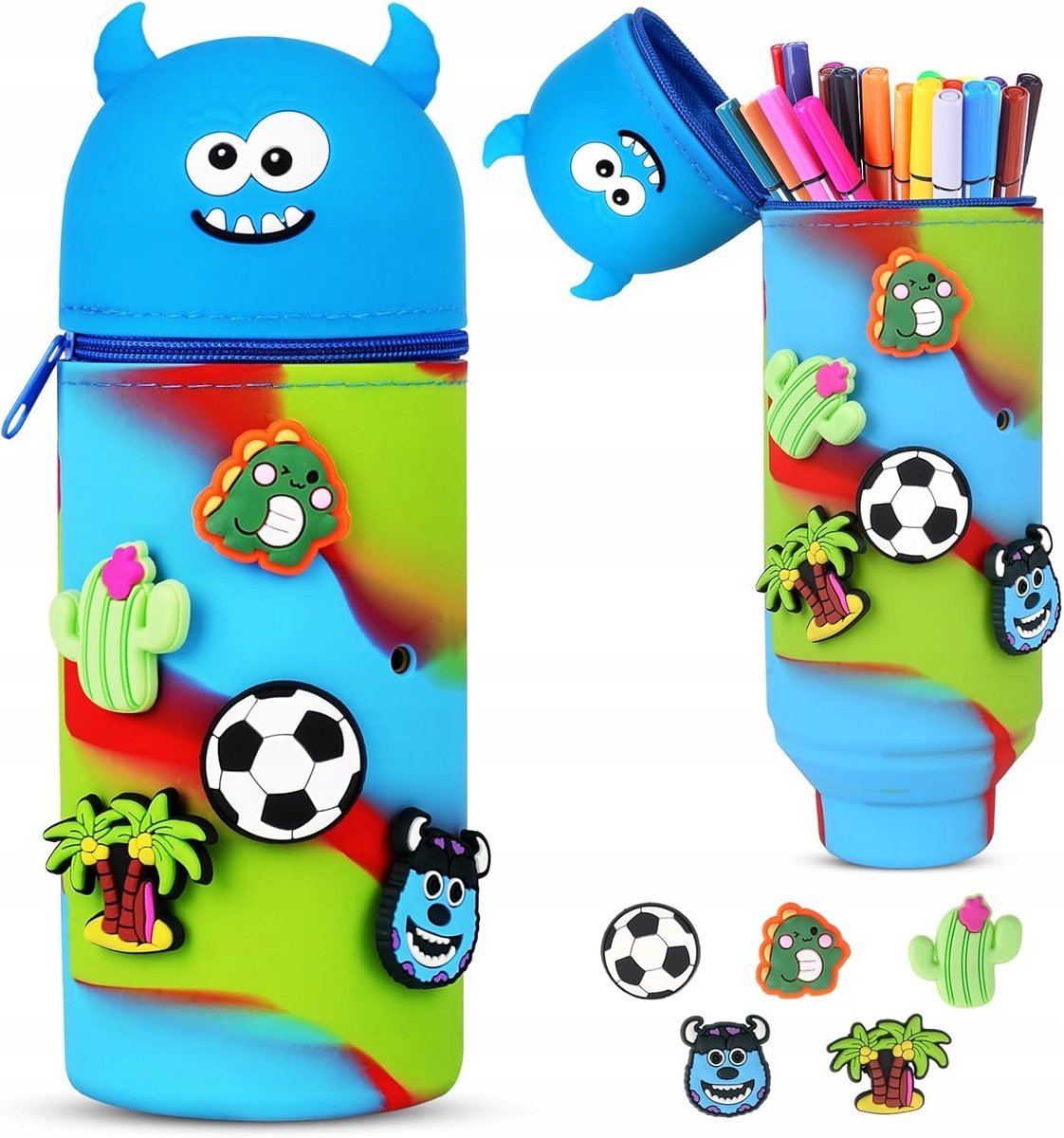 TELESKOPOWY PIÓRNIK SILIKONOWY 2w1 POTWOREK ROZKŁADANY STOJĄCY ZWIERZAKI