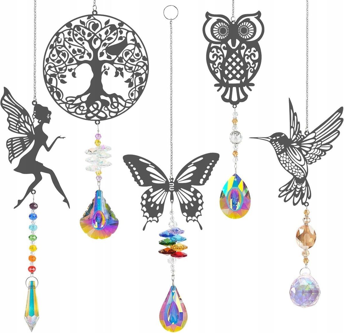 ŁAPACZ SŁOŃCA KRYSZTAŁOWY X5 KRYSZTAŁOWE ŁAPACZE SŁOŃCA WISZĄCY OZDOBA