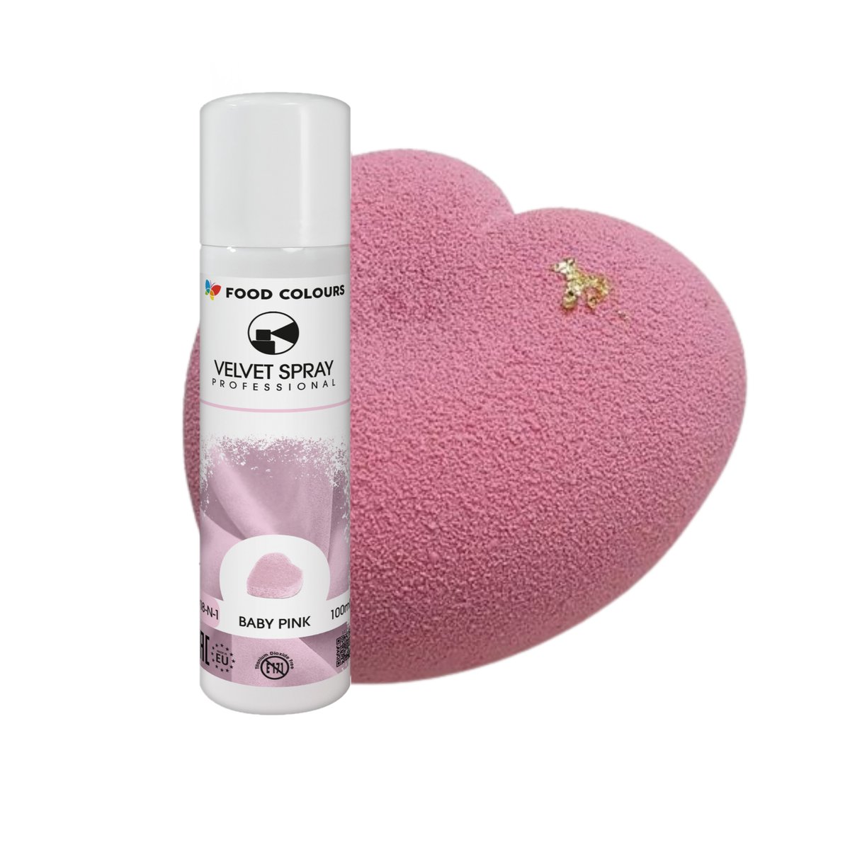 Barwnik spożywczy zamsz w sprayu różowy pink jadalny ozdoby velvet 100ml