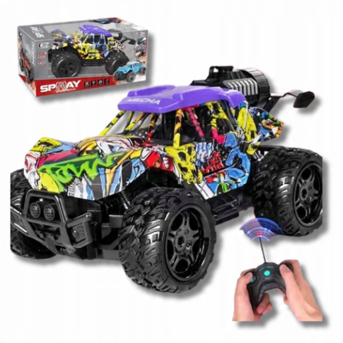 Samochod Zdalnie Sterowany Auto Rc Efekt Mgly Terenowy Naped 4x4 1:16 Pilot