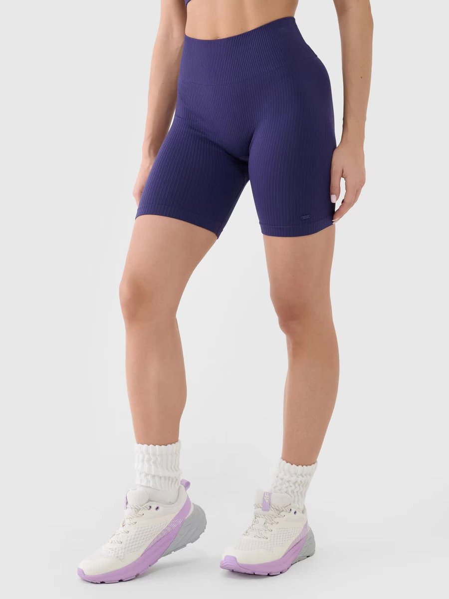Legginsy kolarki bezszwowe treningowe damskie 4F 4FWSS25TFSTF014-30S Niebieski Roz. XS/S