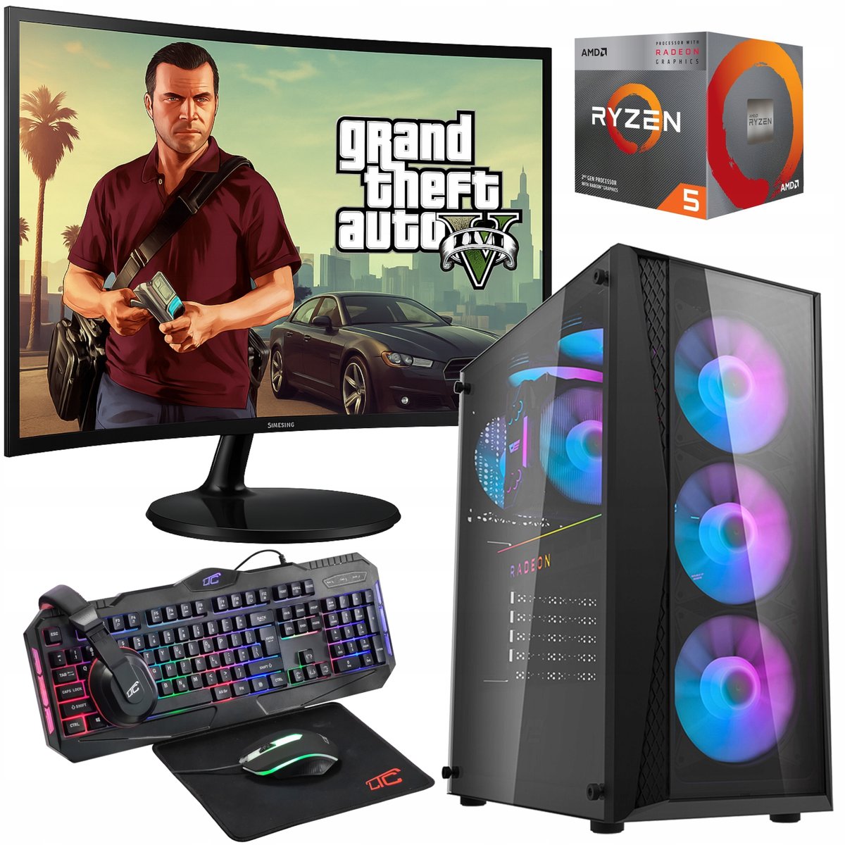 ZESTAW KOMPUTER GAMINGOWY l RYZEN 5 l VEGA 11l 32GB l 1TB| WIN 11 PRO