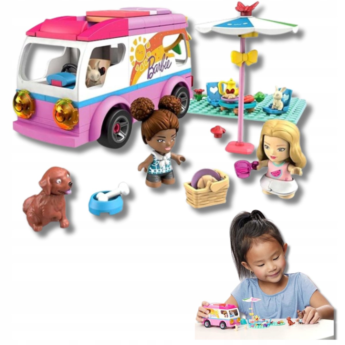 Klocki Lalka Plus Kamper Zestaw Konstrukcyjny Do Budowania Akcesoria