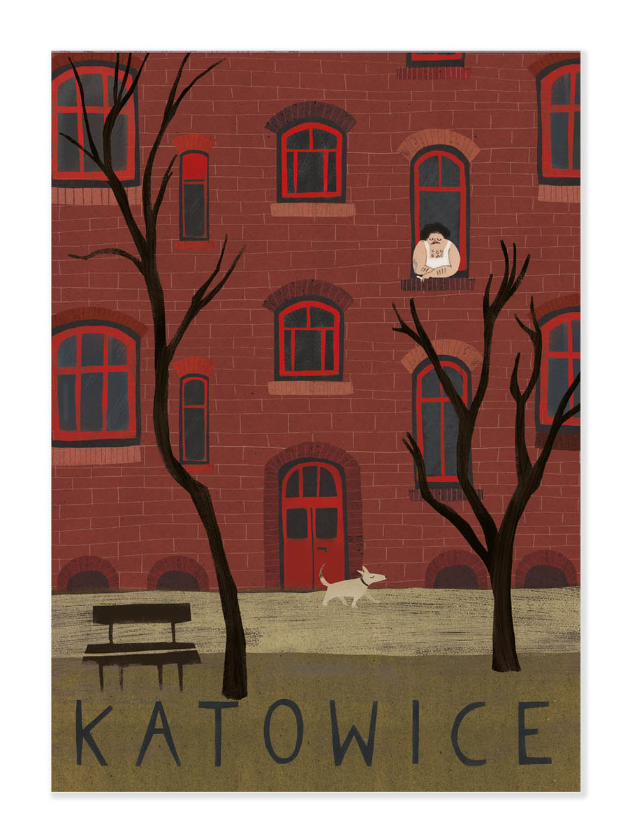 Pocztówka. Katowice. 105X145 Mm. Sylver Rocket Studio