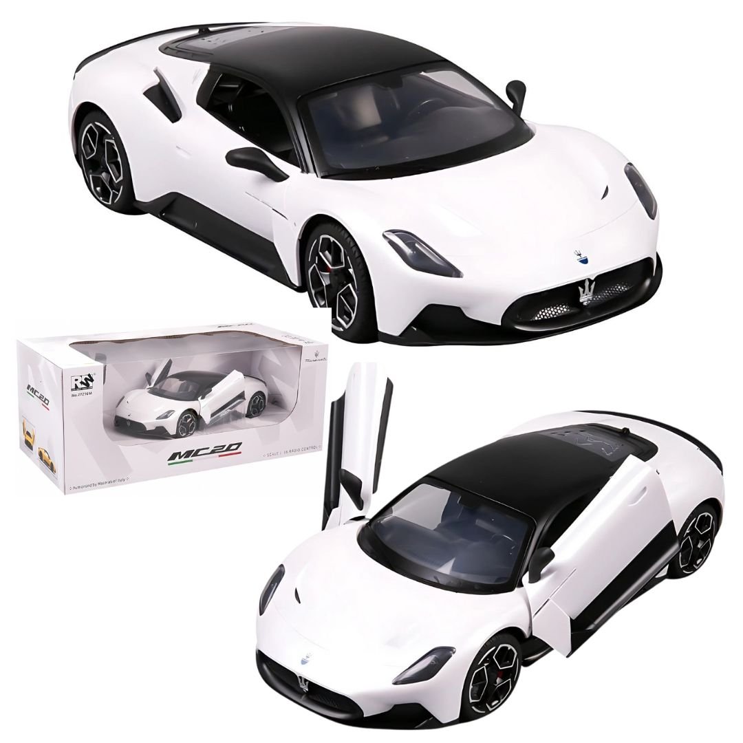 Zdalnie sterowany samochód Maserati MC20 RC 1:16 pilotem 2.4 GHz biały