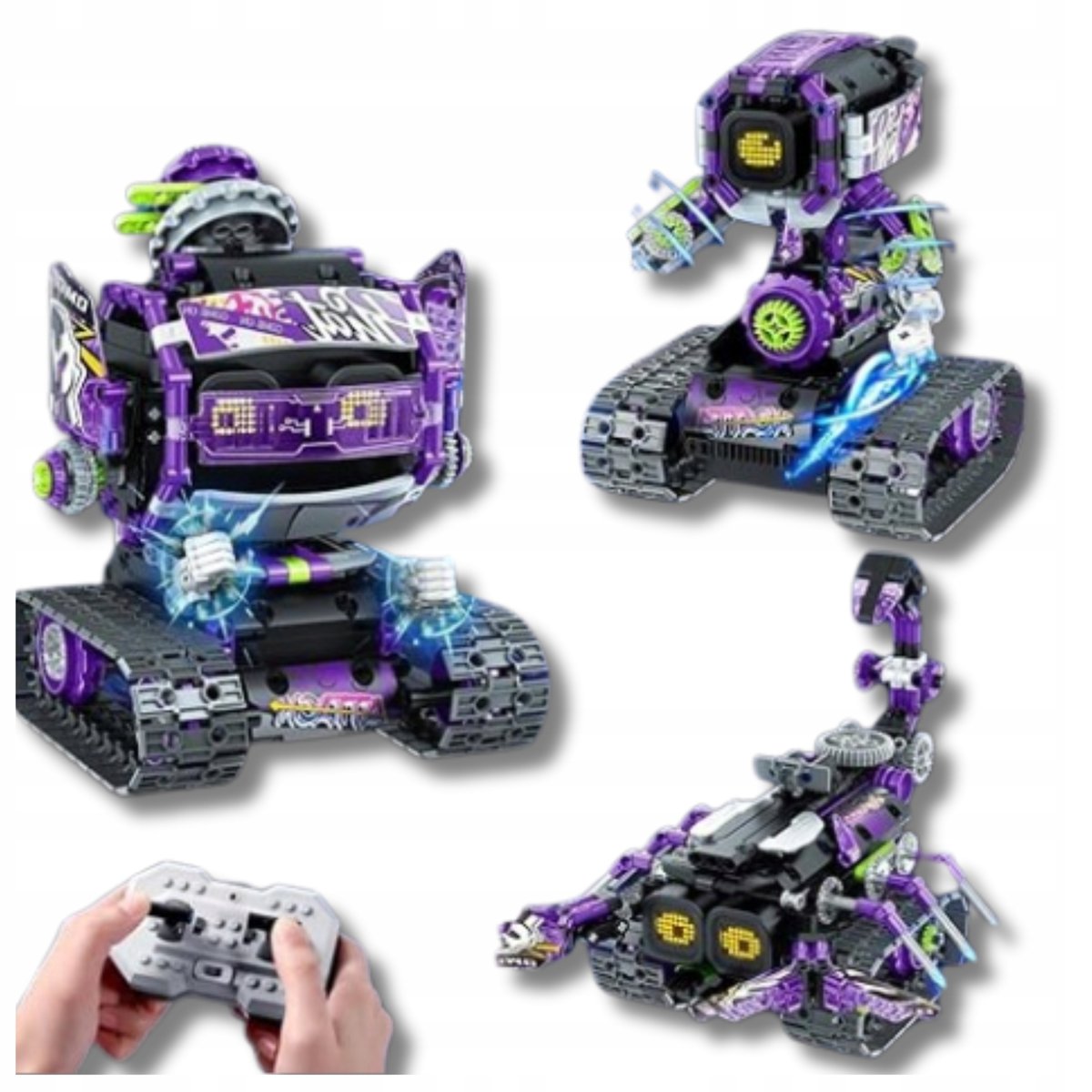 Zestaw Dla Dzieci 2w1 Klocki Robot Budowlany Zdalnie Sterowany Z Dzwiekiem