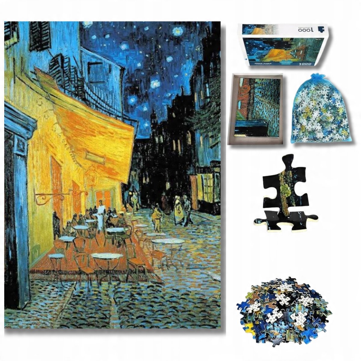 Puzzle Ukladanka Taras Kawiarniany Noca Vincenta Van Gogha 1000 elementow