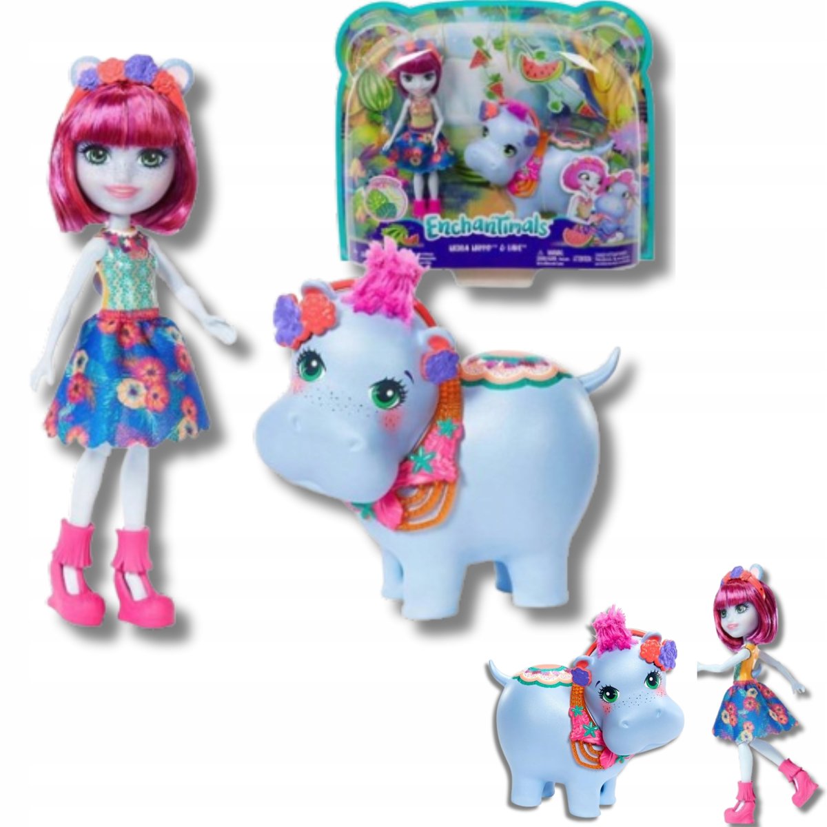 Lalka Plus Zwierzatko Hipopotam Zabawka Dla Dzieci