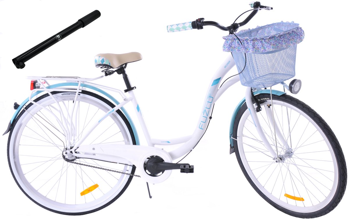 Rower miejski 28 Fuzlu Nevada S3 biało-morski