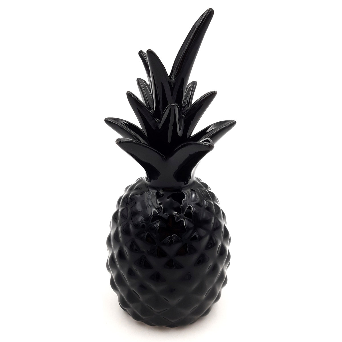 Ananas ceramiczny czarny glamour figurka 18 cm
