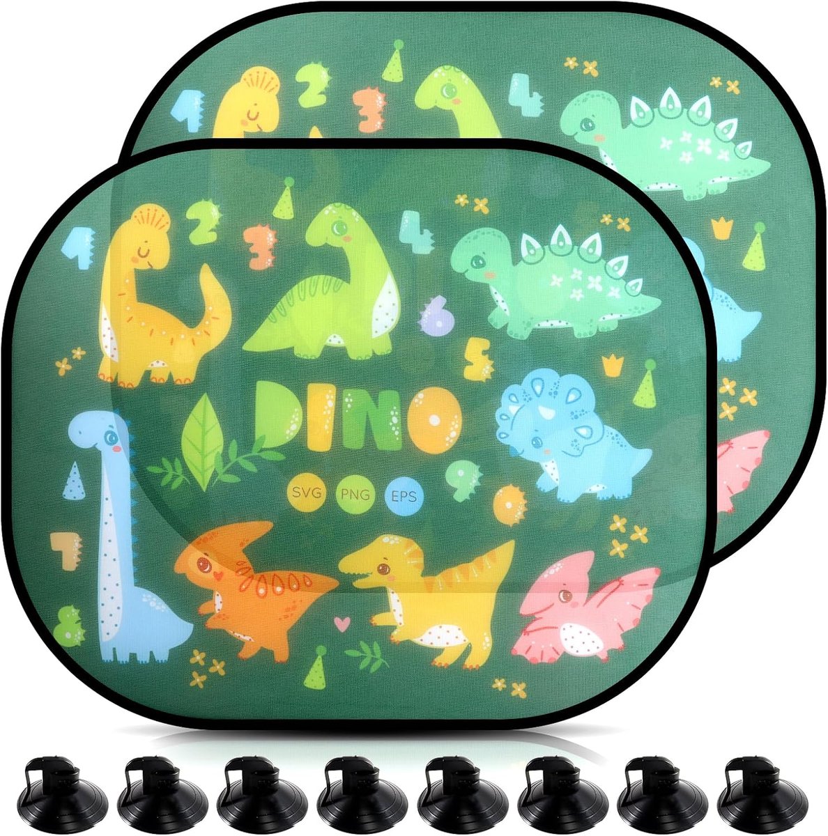 2x Osłona przeciwsłoneczna samochodowa UV przyssawki, dla dzieci 44x35 cm