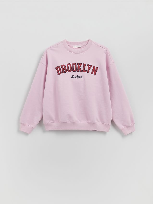 Reserved - Bluza z nadrukiem - różowy