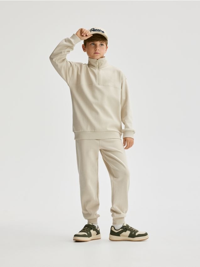 Reserved - Bawełniany komplet - beżowy