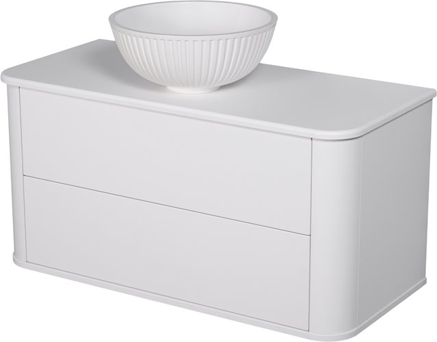 Szafka łazienkowa wisząca LILIA SMOOTH 100 cm biały mat z umywalką Gante