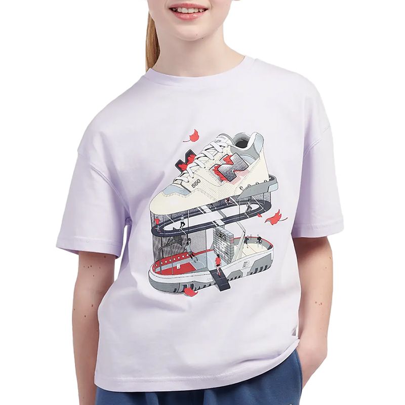 Koszulka dziecięca New Balance LAKG0117RIG - fioletowa