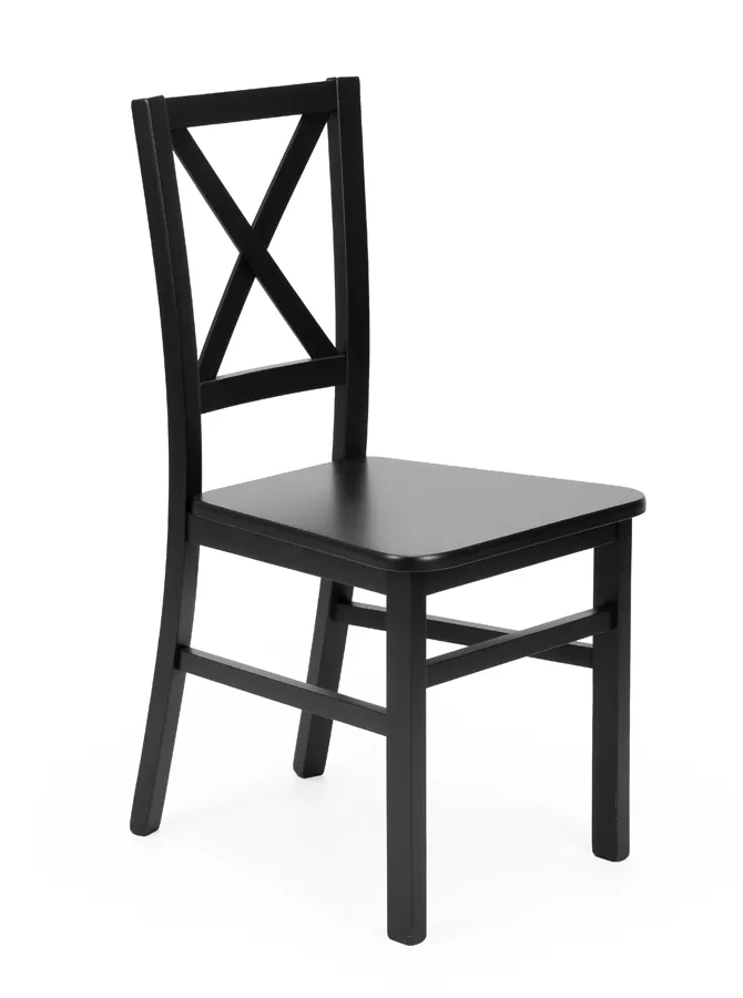 Czarne drewniane krzesło do stołu - Mertis 4X