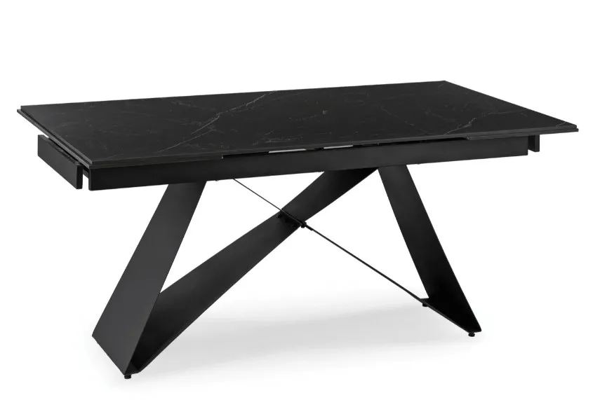 Rozkładany marmurowy czarny stół - Frosino