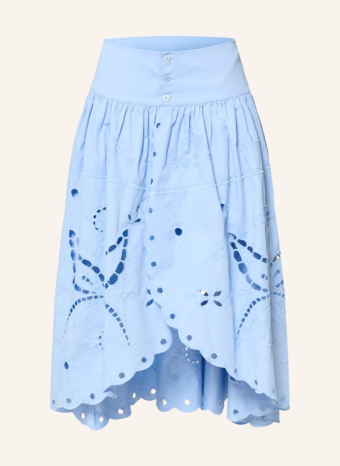 Claudie Pierlot Spódnica Kopertowa Z Dziurkowaną Koronką blau