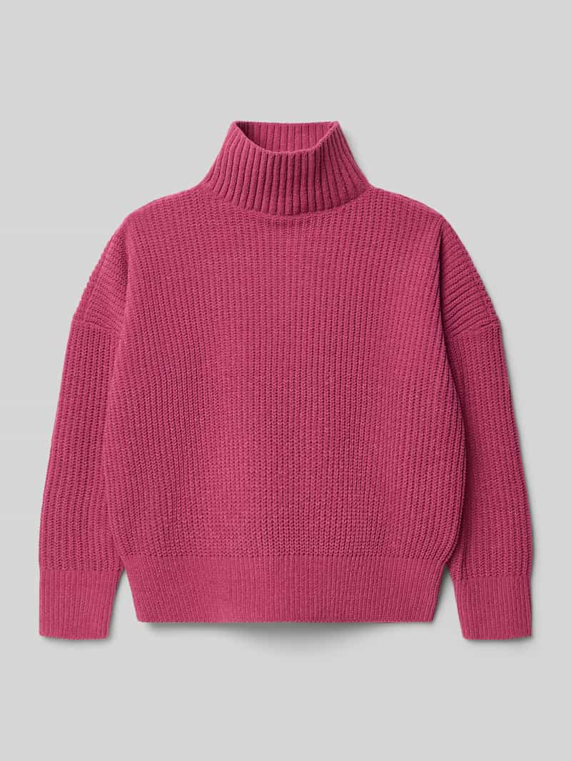 Sweter z dzianiny o luźnym kroju ze stójką