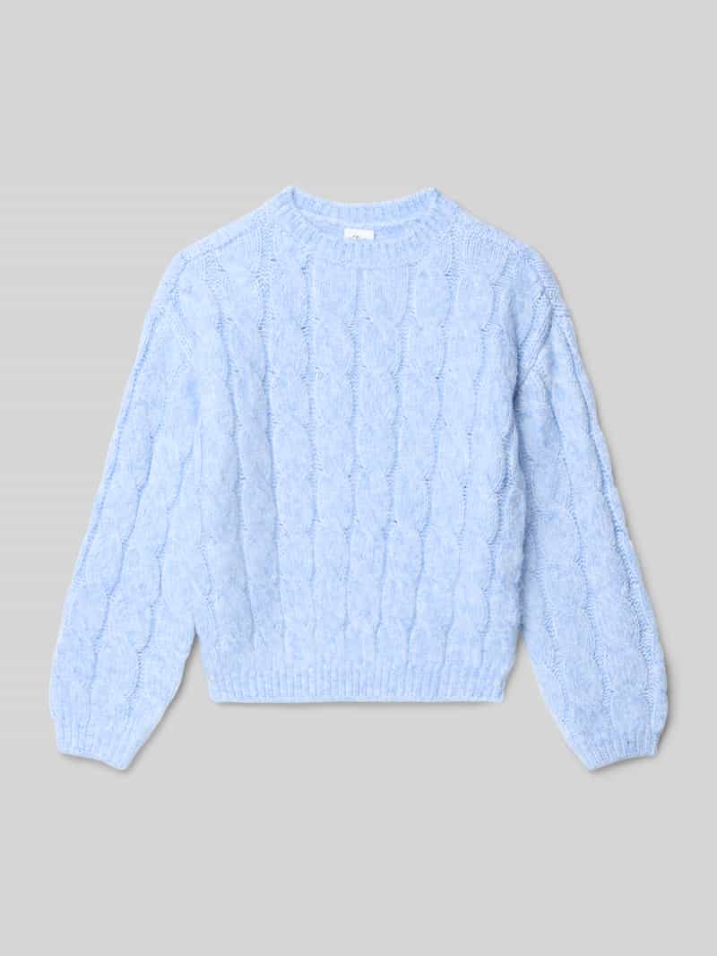 Sweter z dzianiny o luźnym kroju ze ściegiem warkoczowym