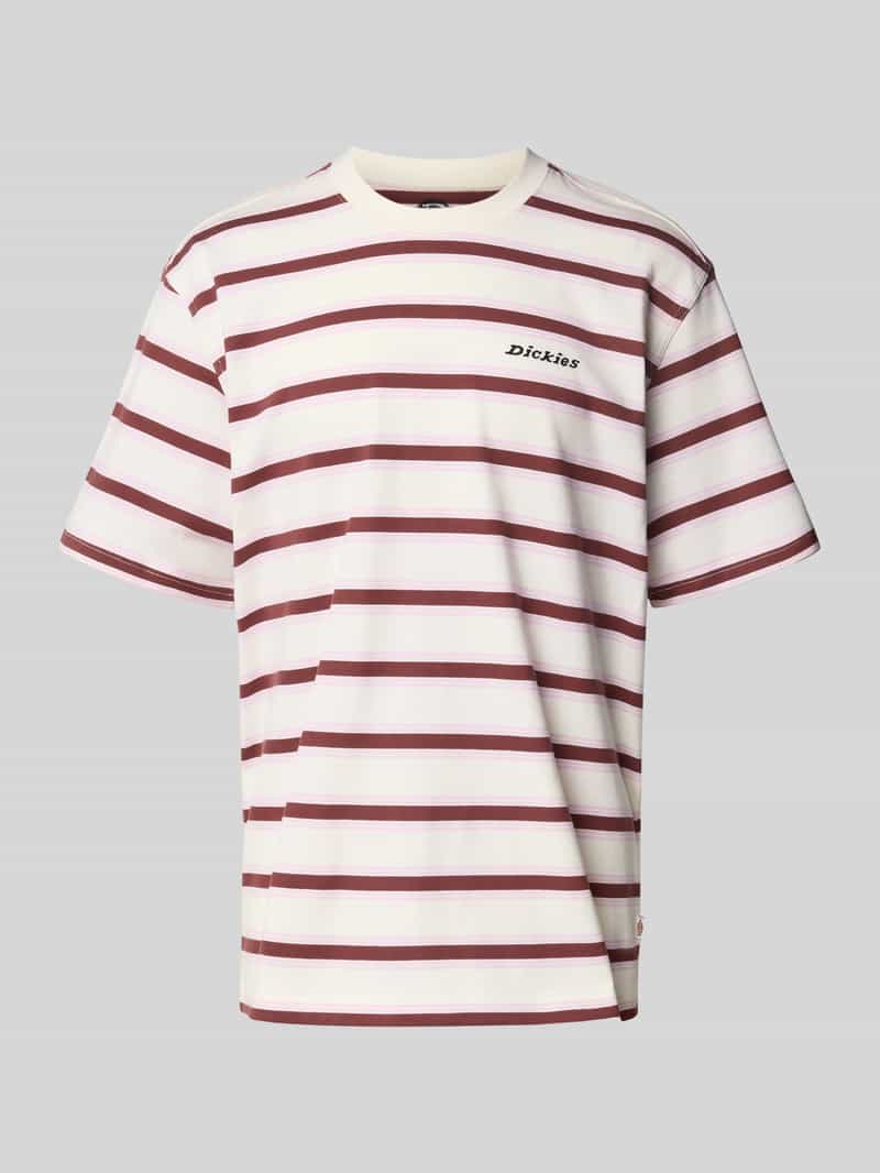 T-shirt ze wzorem w paski i okrągłym dekoltem