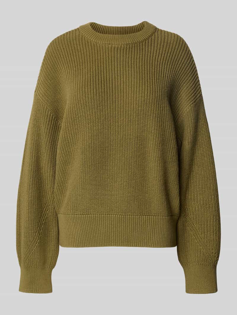 Sweter z dzianiny o kroju oversized z prążkowanymi wykończeniami