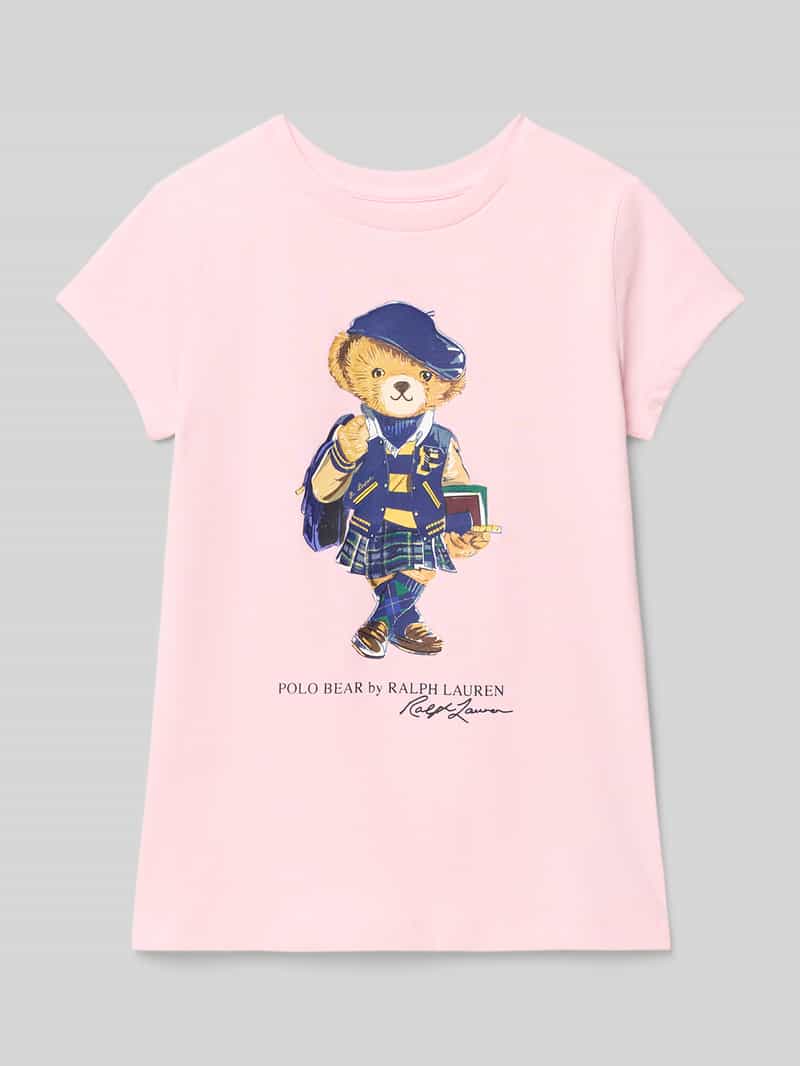 T-shirt z nadrukiem z logo i okrągłym dekoltem