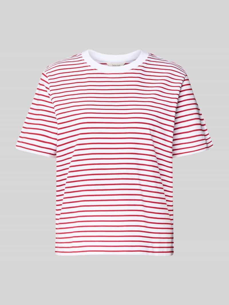 T-shirt o pudełkowym kroju z czystej bawełny model ‘ESSENTIAL’