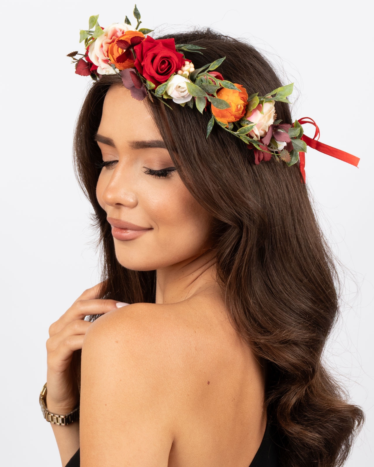 WIANEK na głowę Miss Glow BOHO ślubny PANIEŃSKI kwiaty REGIONALNY FOLK