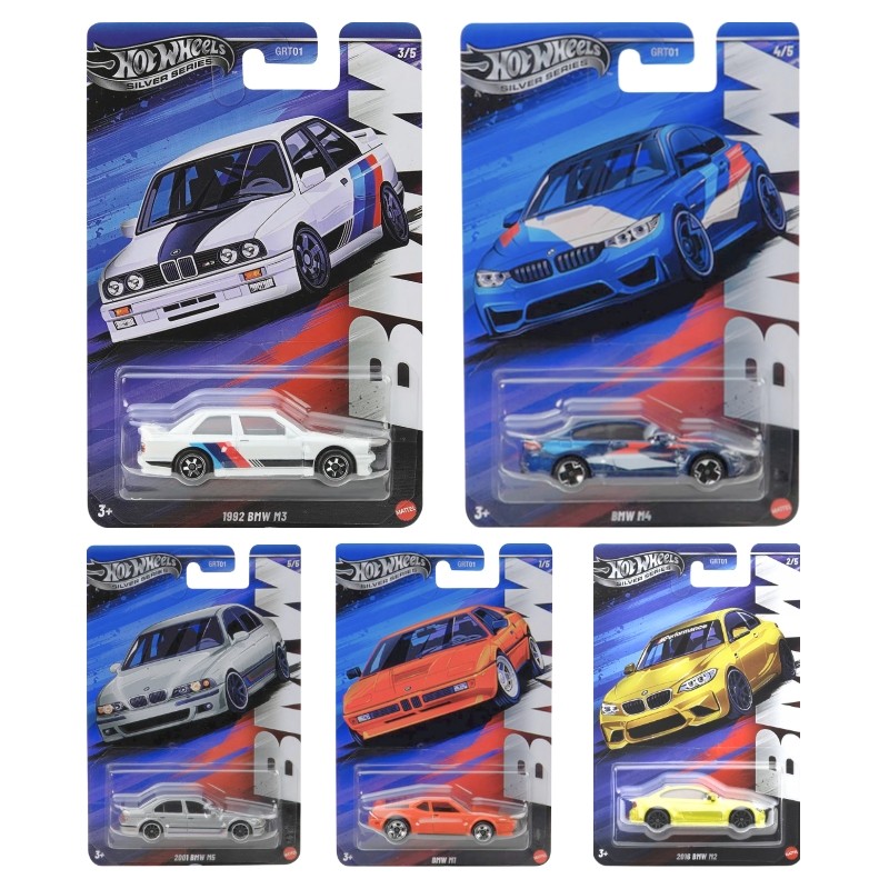 Zestaw Hot Wheels Silver Series Premium BMW 5 Autek GRT01 JBY55 JBY56 JBY57 JBY58 JBY59
