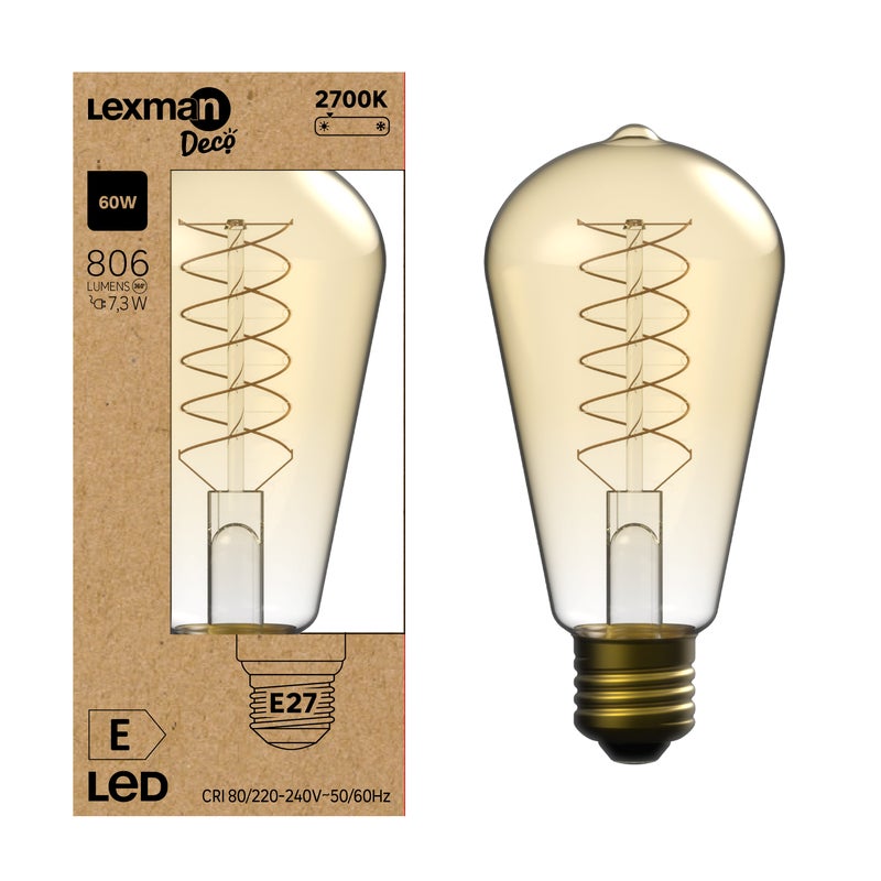 Żarówka dekoracyjna LED E27 7.3 W 806 lm Ciepła biel Lexman