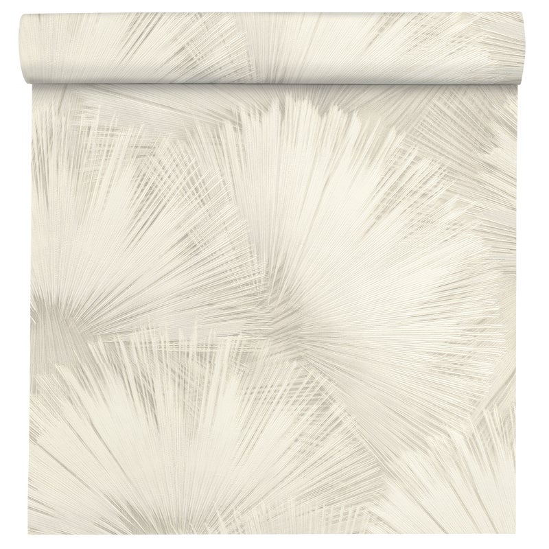 Tapeta Incanto Pióra Wachlarze beżowa winylowa na flizelinie