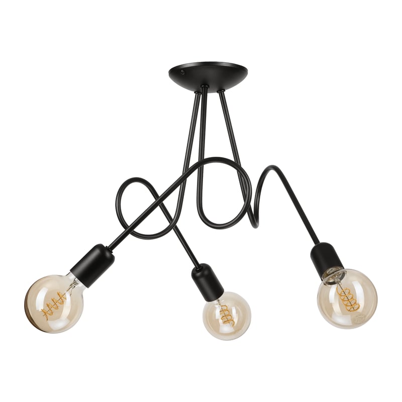 Lampa sufitowa Lizzy czarna 3 x E27 Lamkur