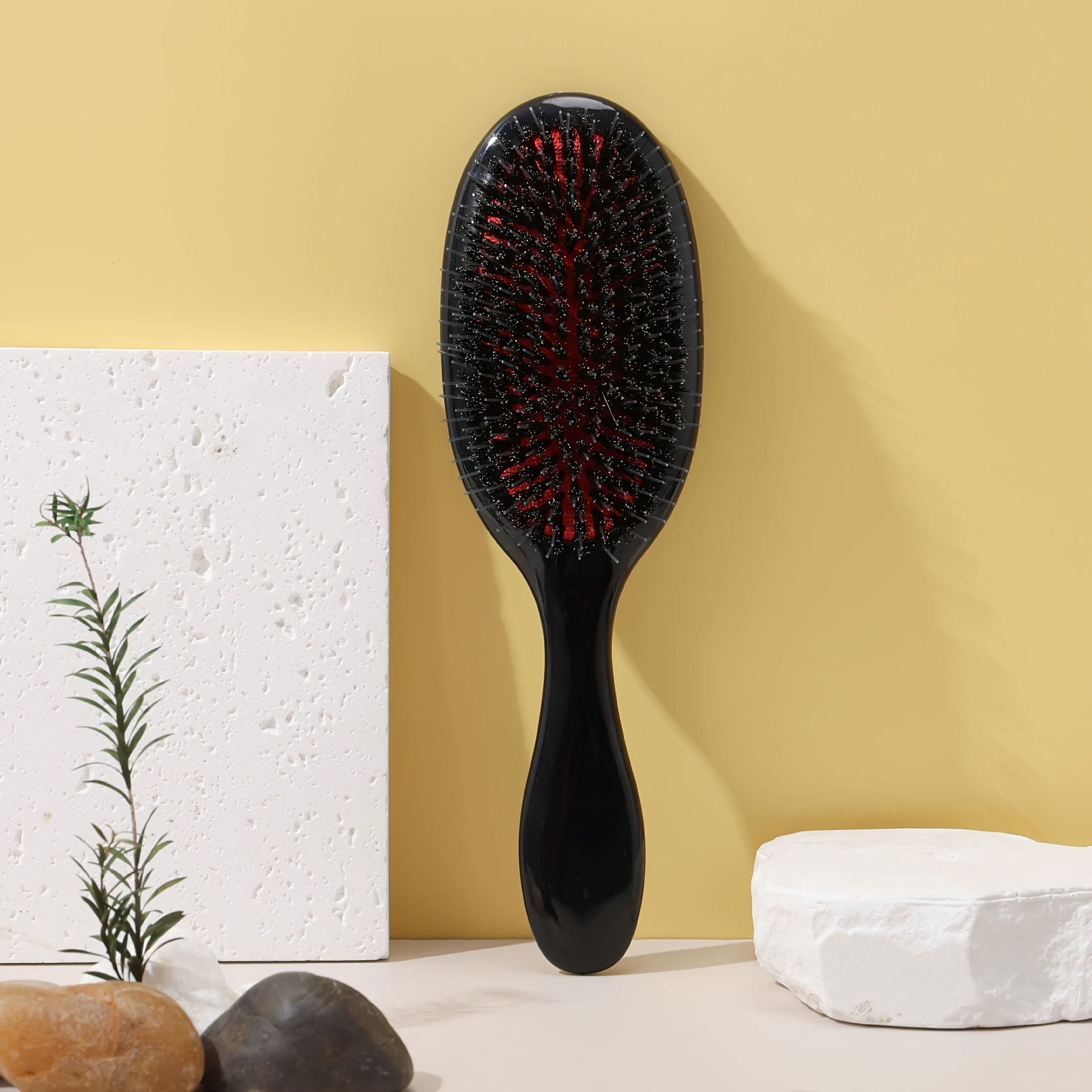 TEMU 1 szt. Szczotka do włosów z poduszką masującą i rozczesywanymi włosiami, Antystatyczny okrągły grzebień do normalnych włosów, Ręczne narzędzie