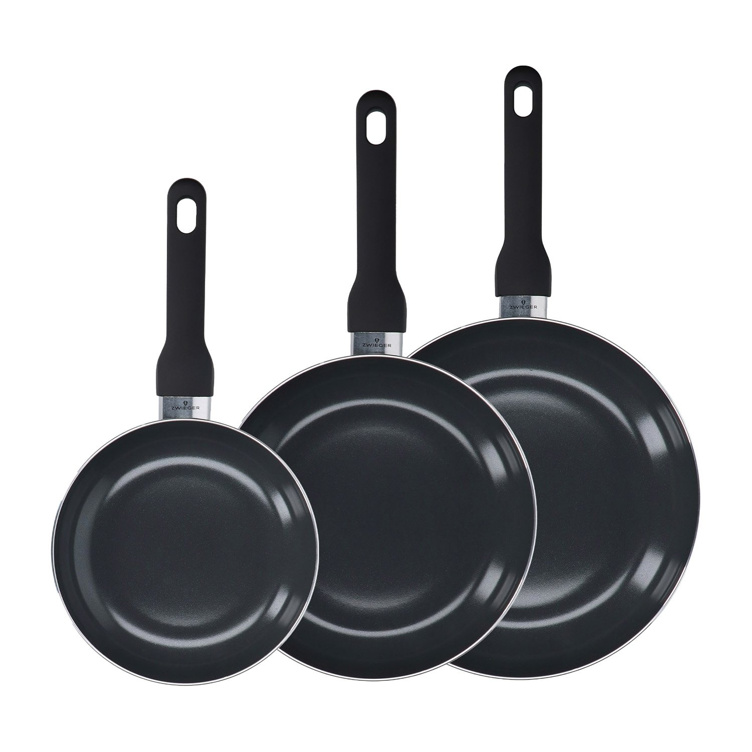 Zestaw patelni Zwieger Virtu, 3 elementy, czarne