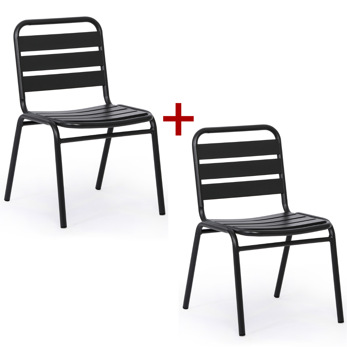 Metalowe krzesło bistro RENO, 1+1 GRATIS, do użytku zewnętrznego, grafitowy