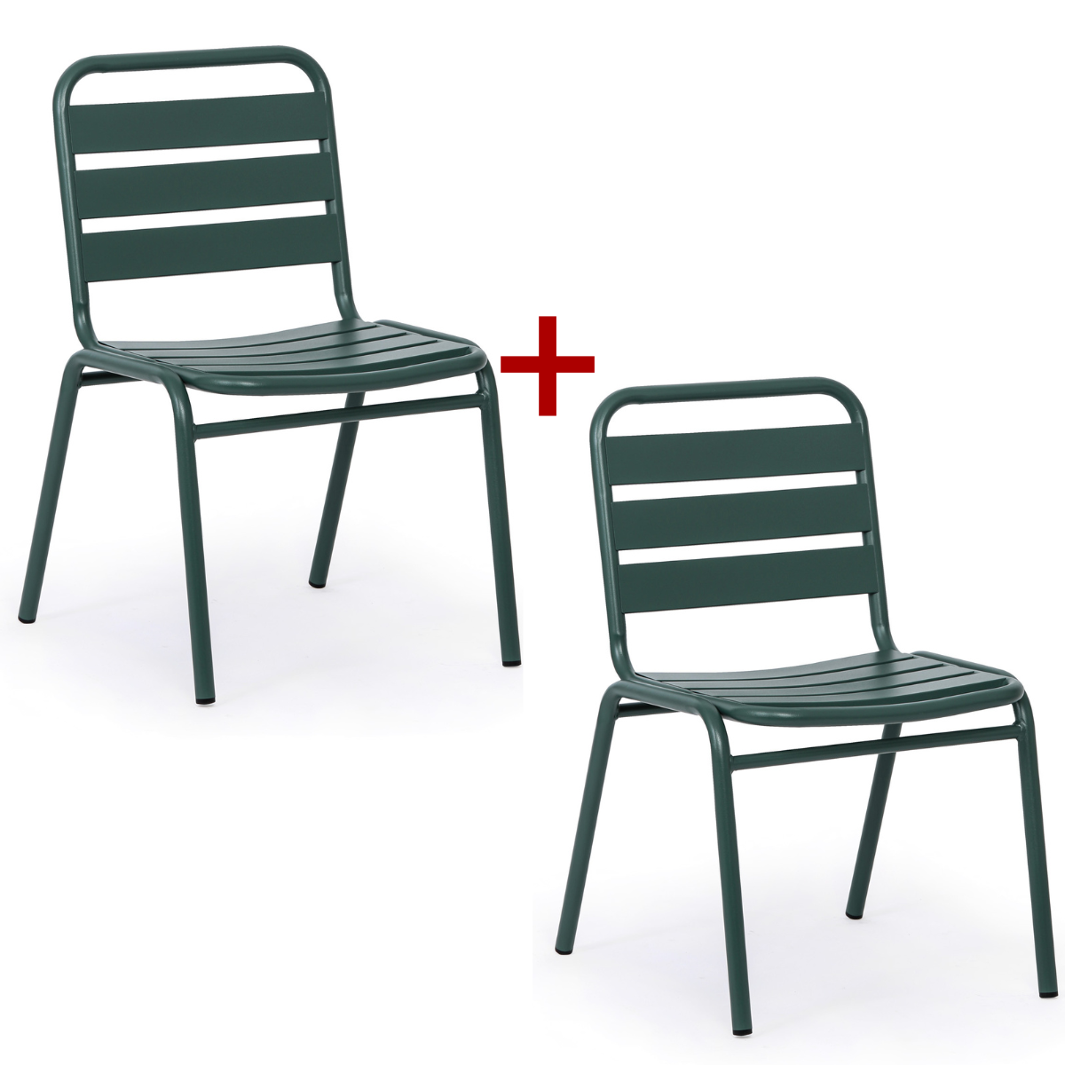 Metalowe krzesło bistro RENO, 1+1 GRATIS, do użytku zewnętrznego, zielony