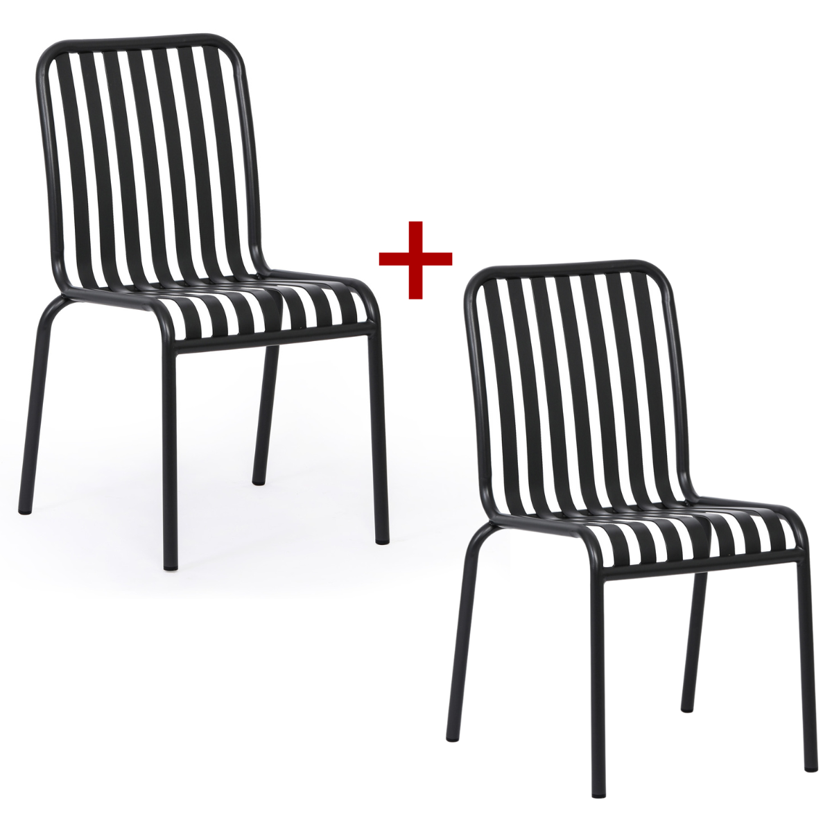 Metalowe krzesło bistro RIVA, 1+1 GRATIS, do użytku zewnętrznego, grafitowy