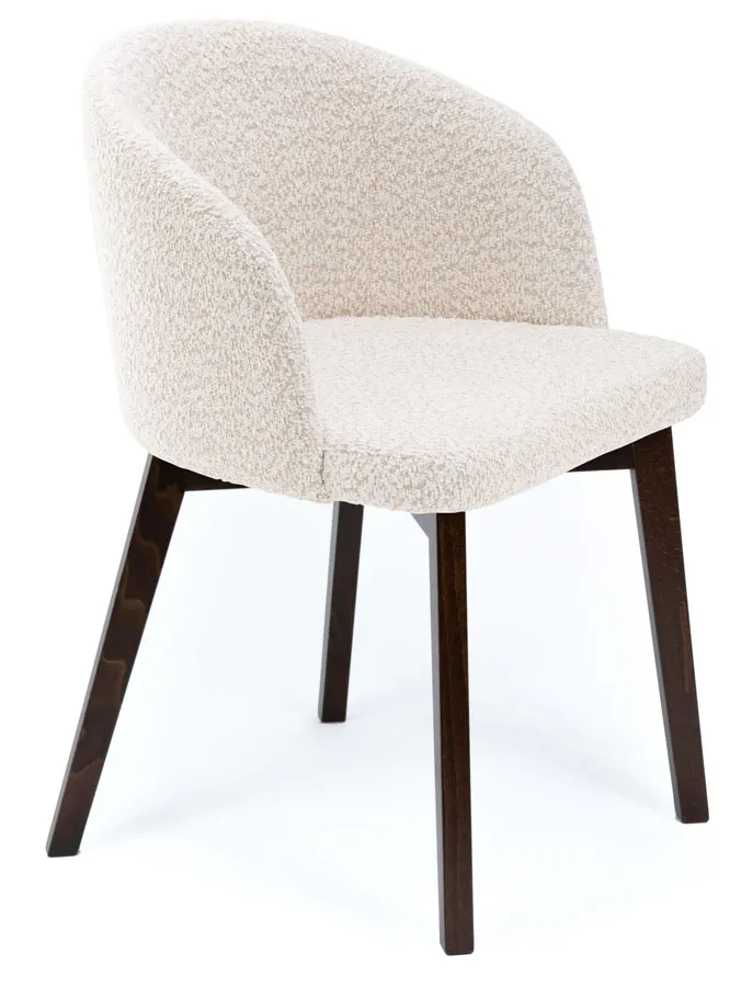 Kremowe pluszowe krzesło kubełkowe - Bentrix 6X